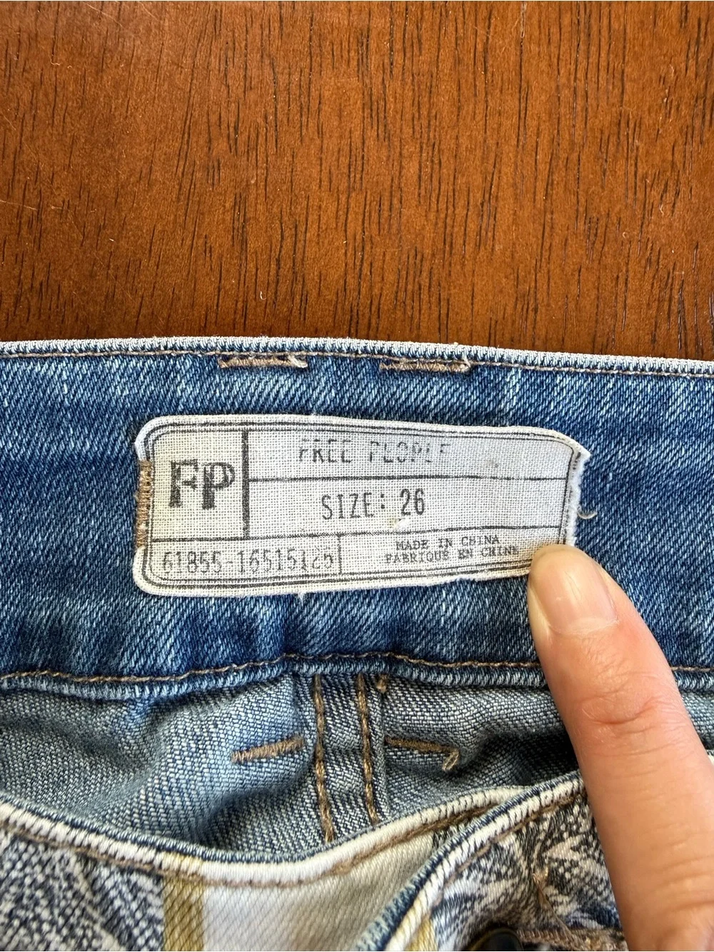Free People Danica Flare Blue Denim Jeans Womens Size 26 Hippie Boho Festival